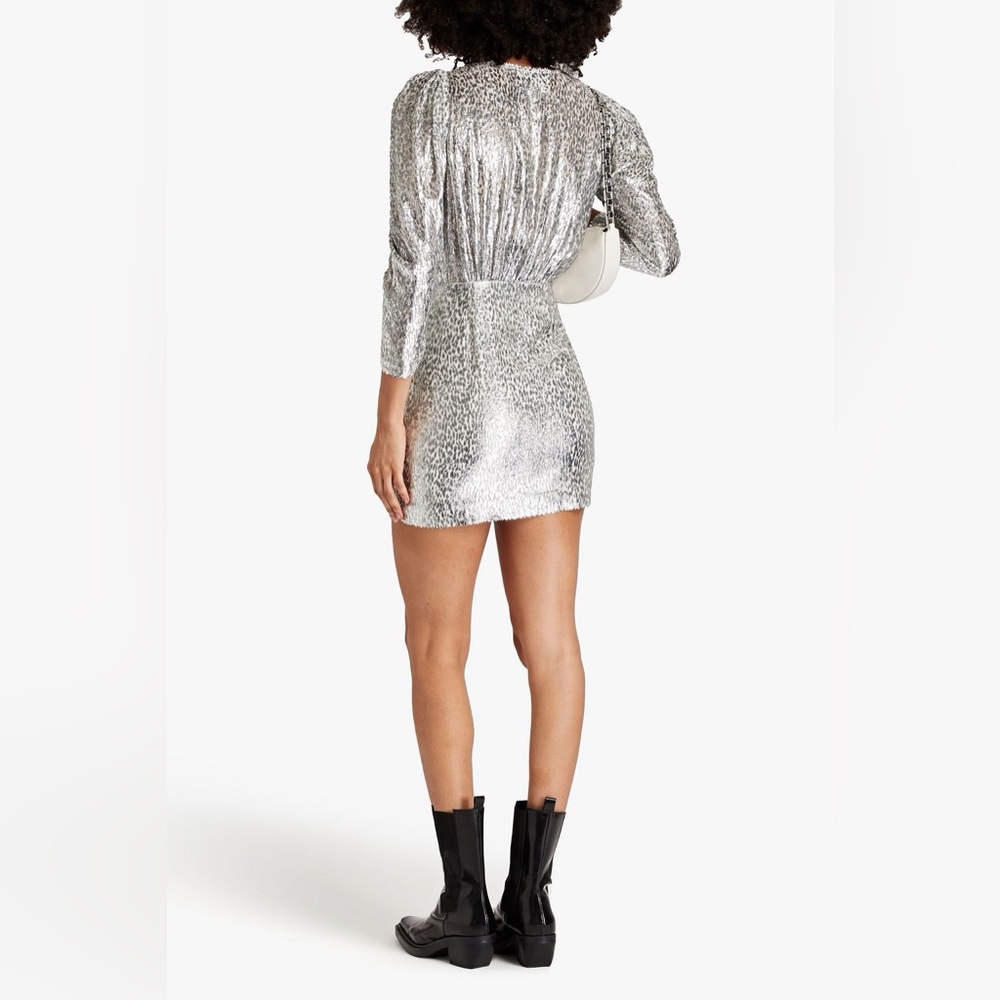 🚩 Ba&sh Silver Metallic Mini Dress - Picture 4 of 9